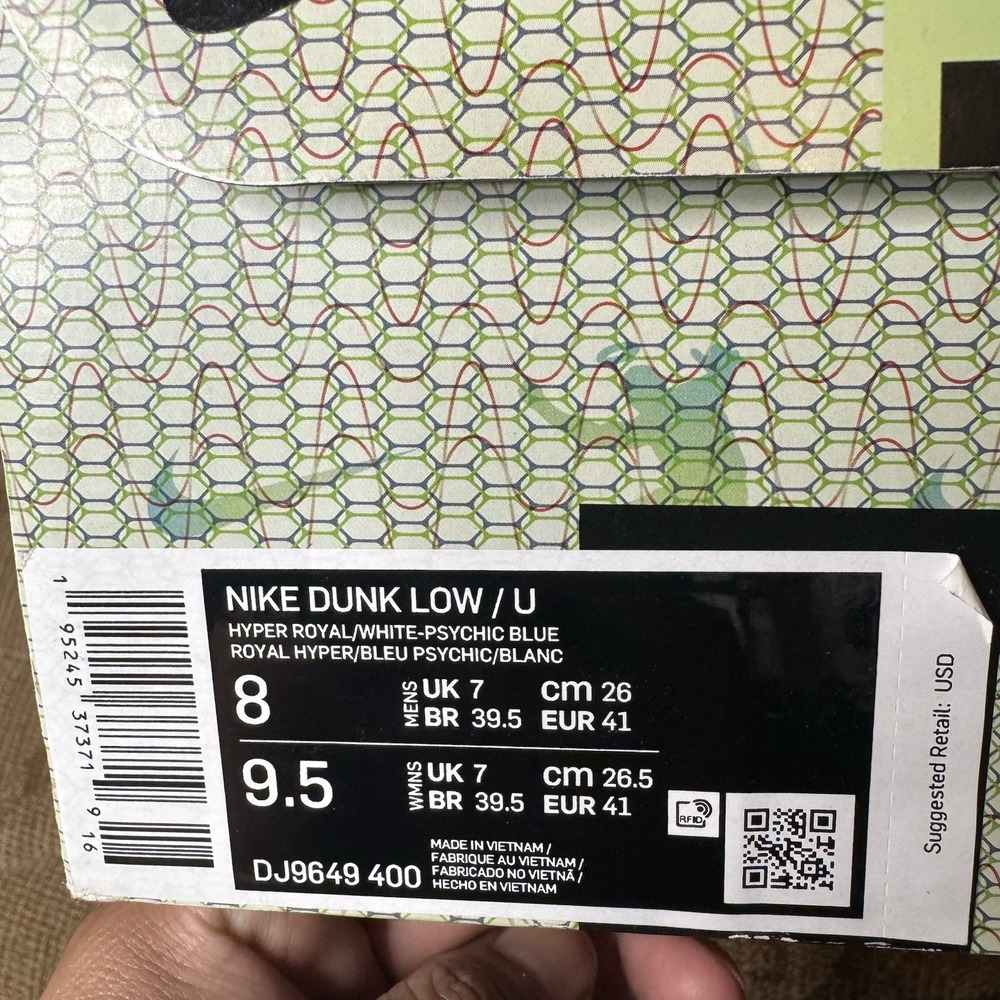 Nike Dunk Low Union Passport Pack Argon Size 8 DJ9649-400 W/Box Very Nice!‎ - Picture 9 of 9